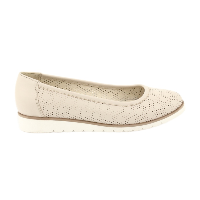 Angello Ballerinas bege do Openwork feminino1832