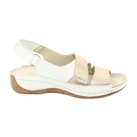 Gregors 781 sandálias femininas para cunhas brancas/douradas branco