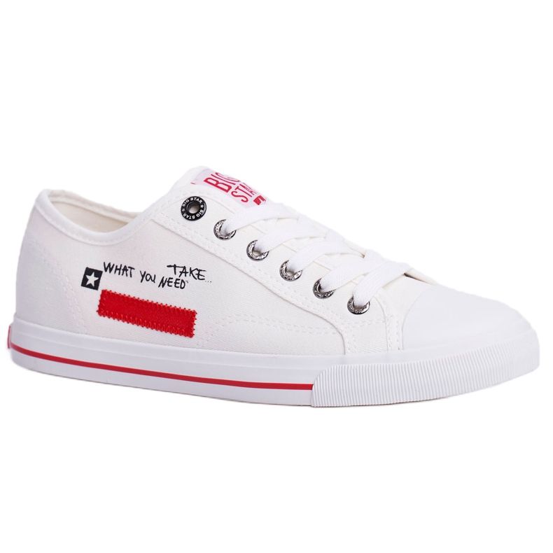 Tênis feminino Big Star Branco FF274079 preto vermelho