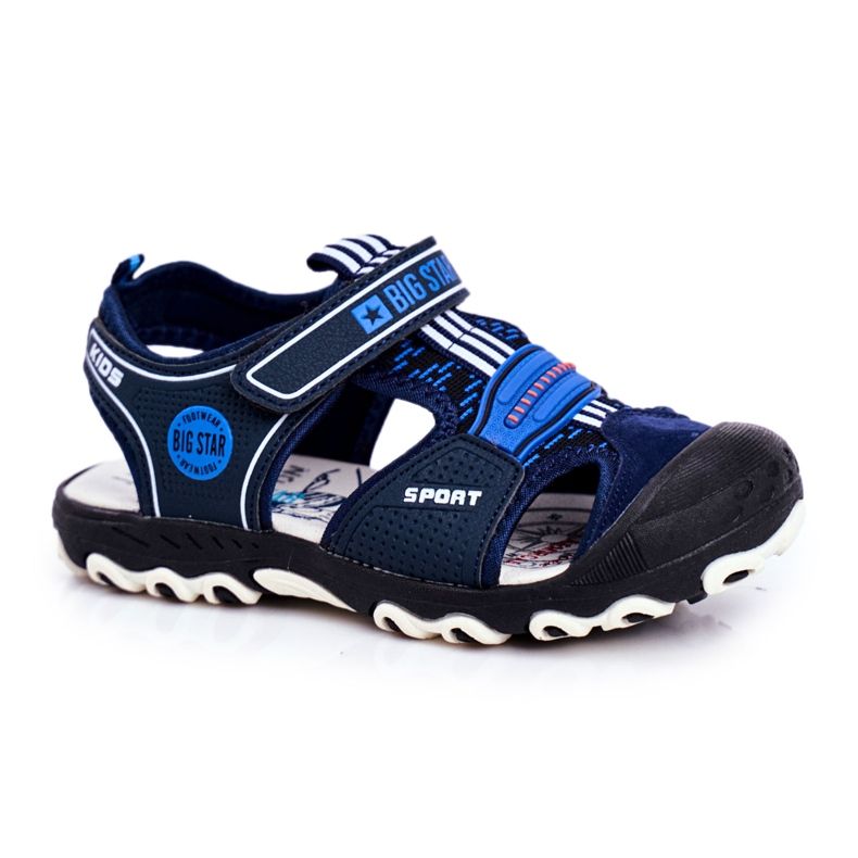 Sandálias infantis Big Star com velcro azul marinho FF374211