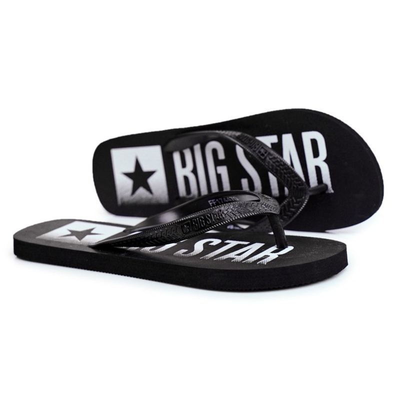 Chinelos masculinos flip-flops Big Star Preto FF274A470