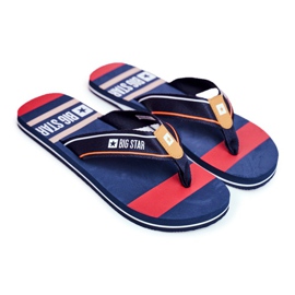 Chinelos masculinos flip-flops Big Star azul marinho FF274A459 azul-marinho