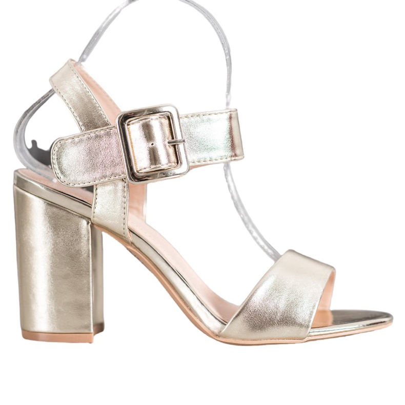 Small Swan Sandálias Em Bar Com Eco Couro dourado Small Swan Sandálias Em Bar Com Eco Couro dourado