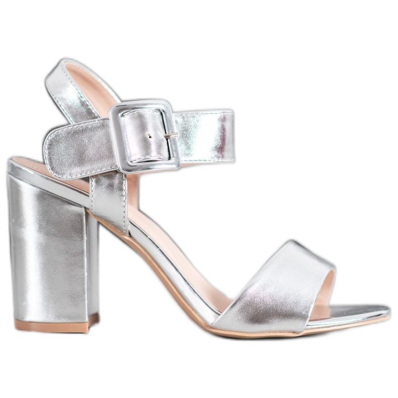 Small Swan Sandálias Em Bar Com Eco Couro cinza