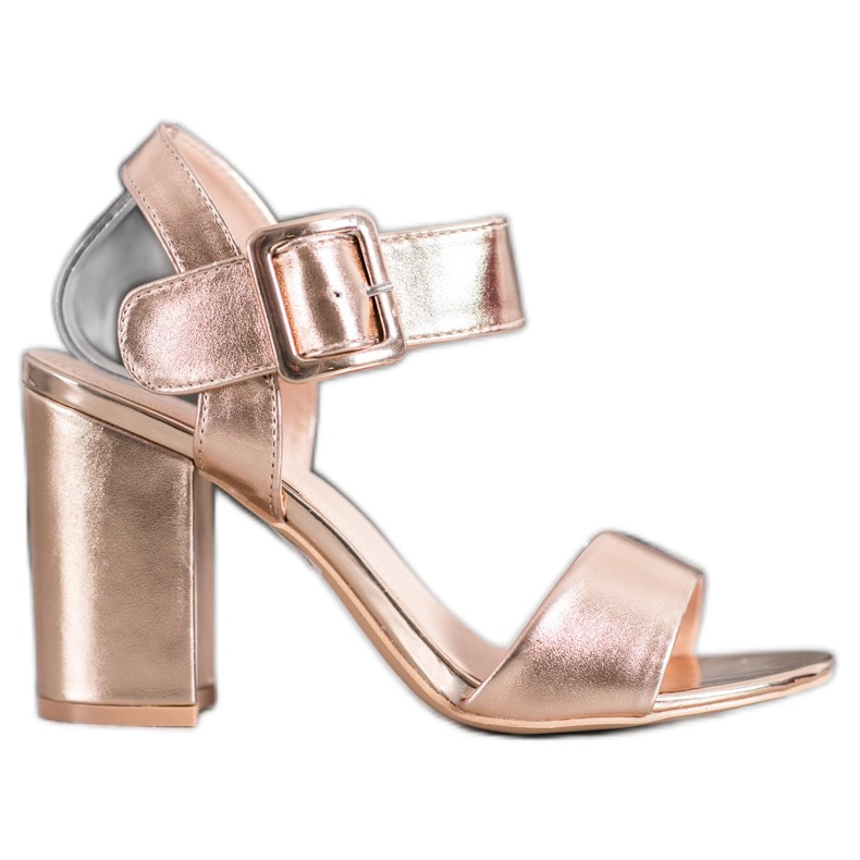 Small Swan Sandálias Em Bar Com Eco Couro dourado