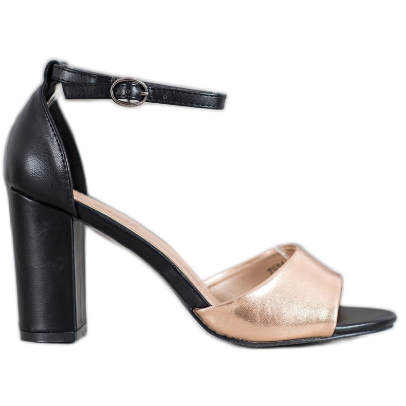 Small Swan Sandálias clássicas em um bar preto amarelo