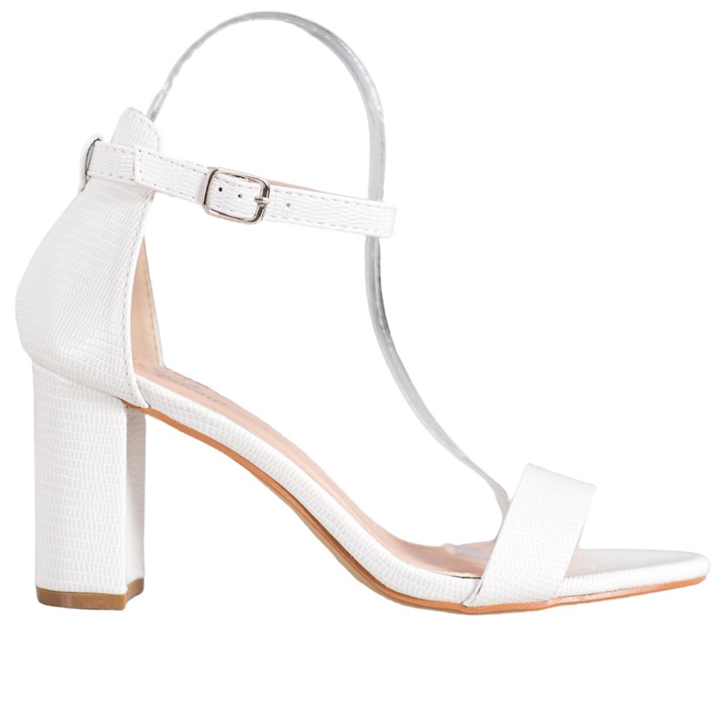 Small Swan Sandálias elegantes de salto alto branco