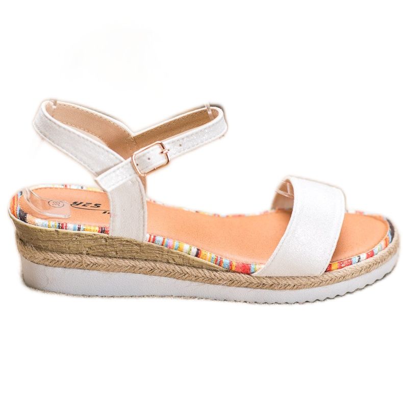 Yes Mile Sandálias de camurça confortáveis branco