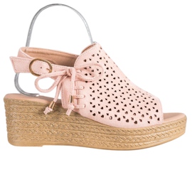 Small Swan Sandálias com orifícios confortáveis rosa