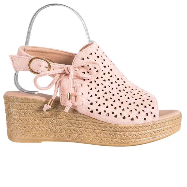 Small Swan Sandálias com orifícios confortáveis rosa