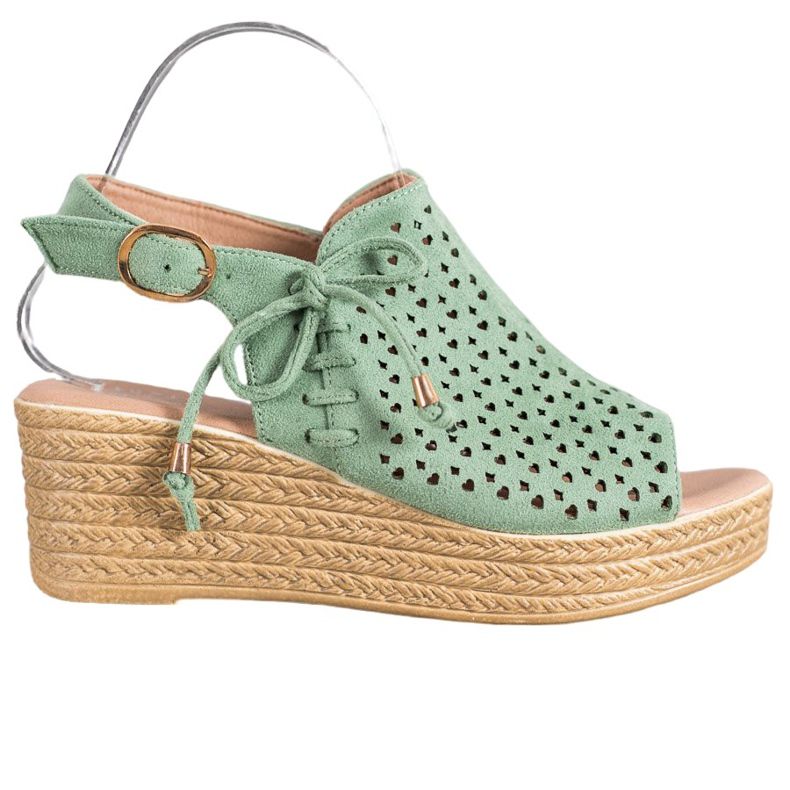 Small Swan Sandálias com orifícios confortáveis verde