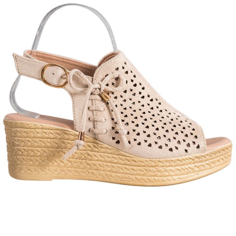 Small Swan Sandálias com orifícios confortáveis castanho