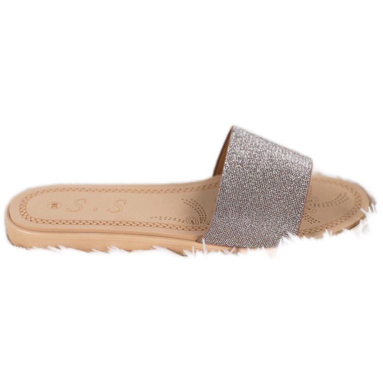 Small Swan Chinelos com brilho multicolorido cinza amarelo