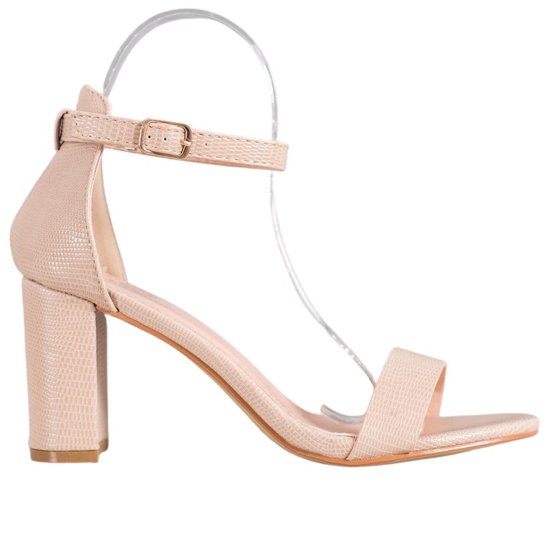 Small Swan Sandálias elegantes de salto alto castanho