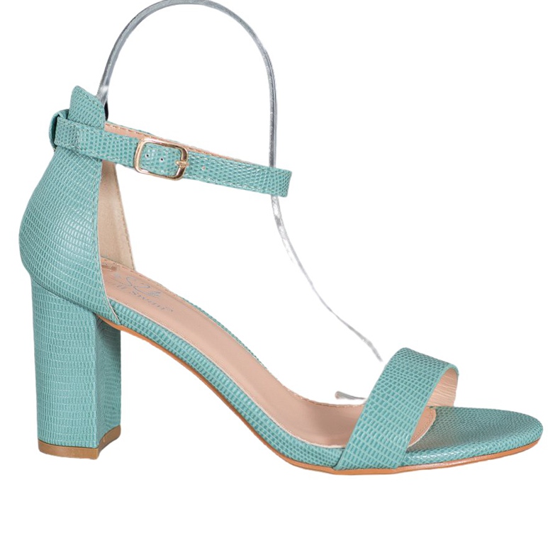 Small Swan Sandálias elegantes de salto alto verde