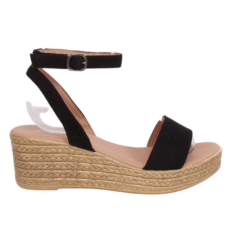 Sandálias pretas de cunha 019-18 pretas preto