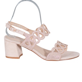 Filippo Sandálias em um poste com zircônia cúbica marrom