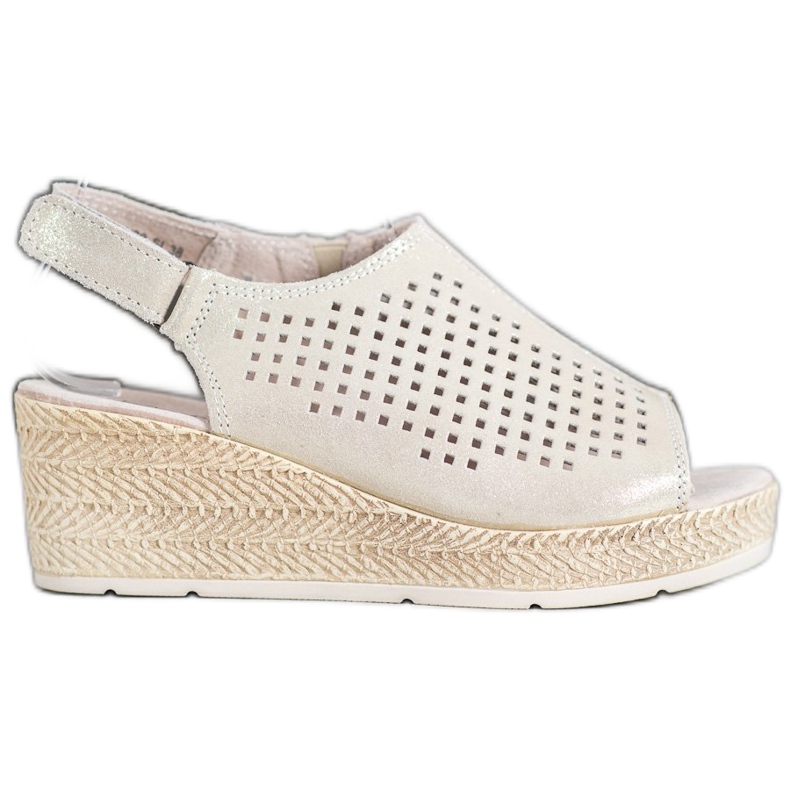 Filippo Sandálias de couro com velcro cinza amarelo