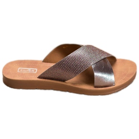 Filippo Chinelos de couro ecológico brilhante cinza