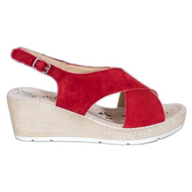 Filippo Sandálias de couro leves vermelho