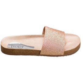 Filippo Chinelos dourados com brilho