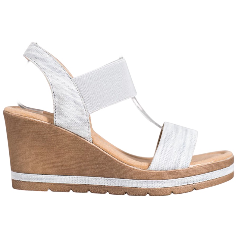 Sea Elves Sandálias de cunha elegantes cinza