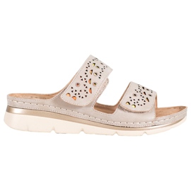 Evento Chinelos de velcro confortáveis marrom