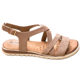 Evento Sandálias marrons com couro ecológico marrom