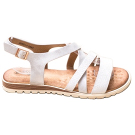 Evento Sandálias brancas com couro ecológico branco