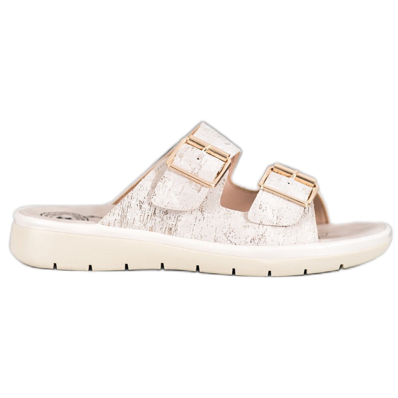 Evento Chinelos confortáveis ​​de couro ecológico castanho