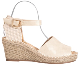 Evento Sandálias casuais de cunha marrom amarelo