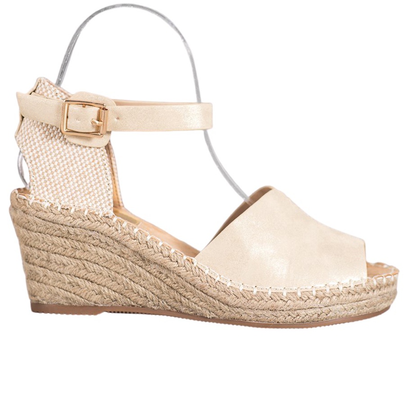 Evento Sandálias casuais de cunha castanho amarelo