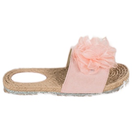Small Swan Chinelos Com Ornamento rosa