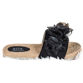 Small Swan Chinelos Com Ornamento preto