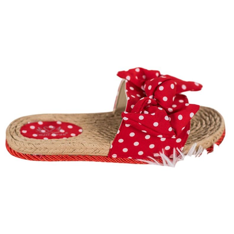 Small Swan Chinelos elegantes com laço vermelho