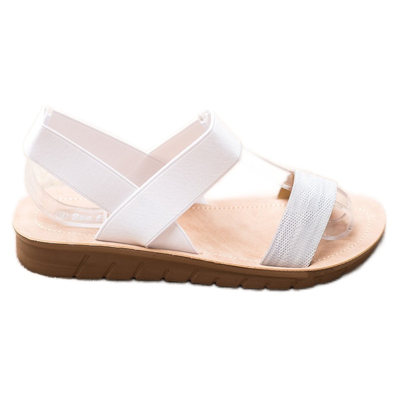 Sea Elves Sandálias deslizantes na plataforma branco cinza