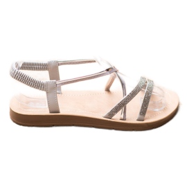 Sea Elves Sandálias com enfeites de prata cinza