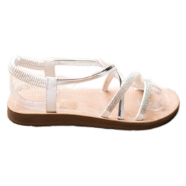 Sea Elves Sandálias com enfeites de prata branco