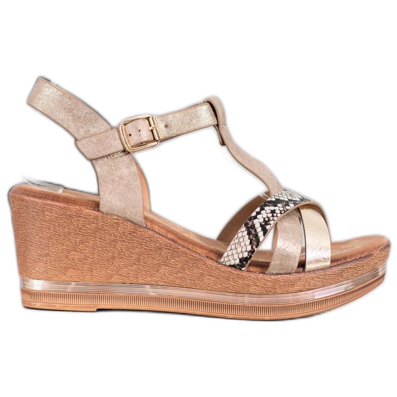 Evento Sandálias de cunha elegantes castanho