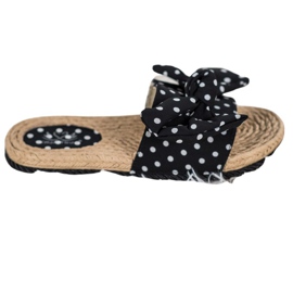 Small Swan Chinelos elegantes com laço preto
