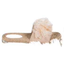Small Swan Chinelos Com Ornamento bege