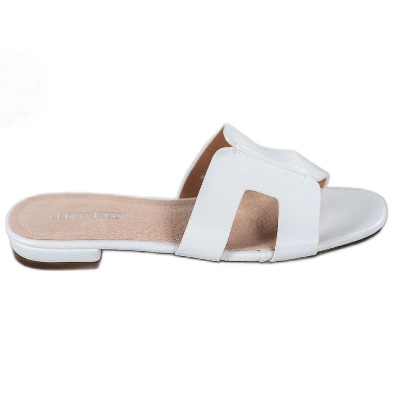 SHELOVET Chinelos clássicos de couro ecológico branco