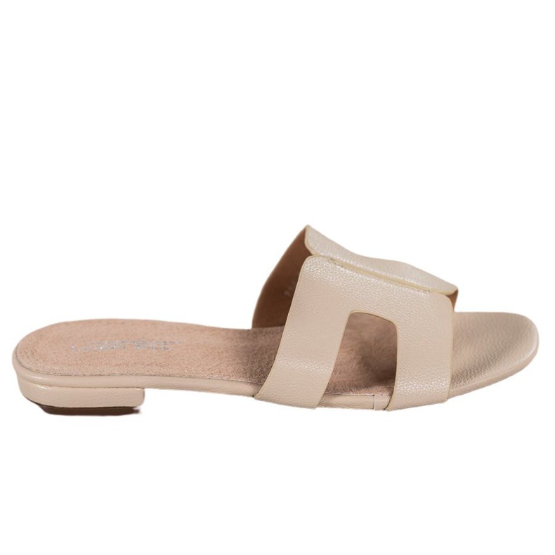 SHELOVET Chinelos clássicos de couro ecológico castanho