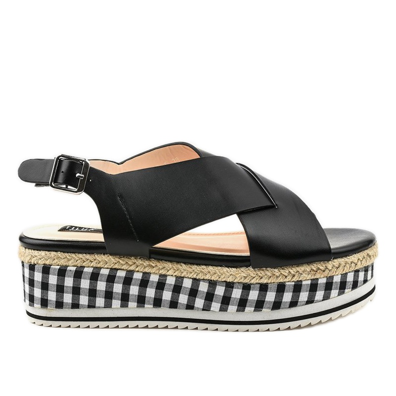 Sandálias pretas na plataforma 1507-1 preto