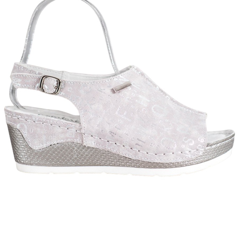 Filippo Sandálias folheadas de couro cinza