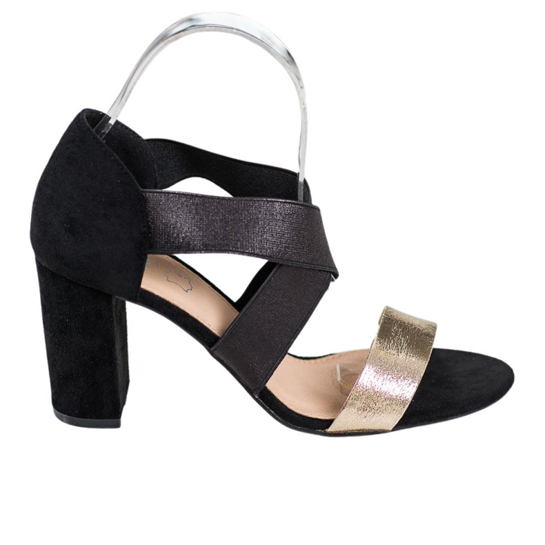 Evento Sandálias com elástico preto amarelo Evento Sandálias com elástico preto amarelo