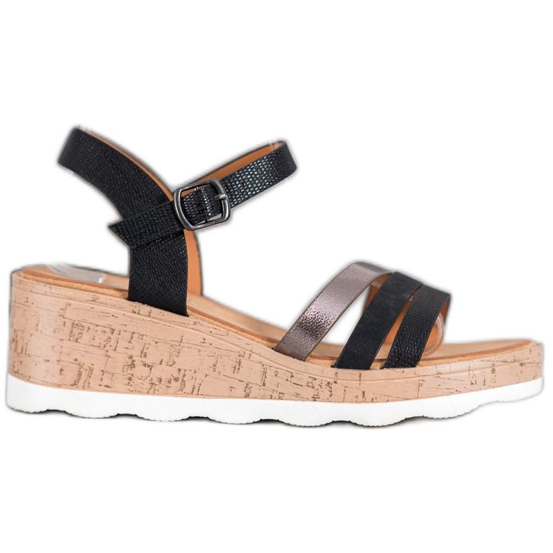 Weide Sandálias Black Wedge preto