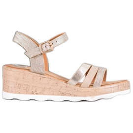 Weide Sandálias Gold Wedge dourado