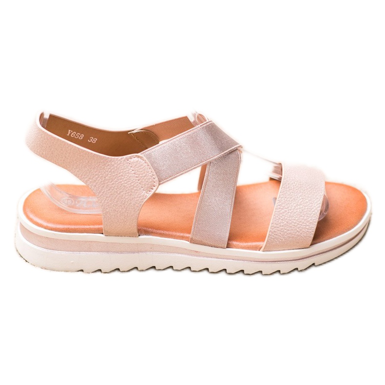 Weide Sandálias na plataforma bege dourado