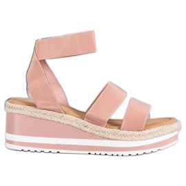 Weide Cunhas deslizantes com elástico rosa Weide Cunhas deslizantes com elástico rosa